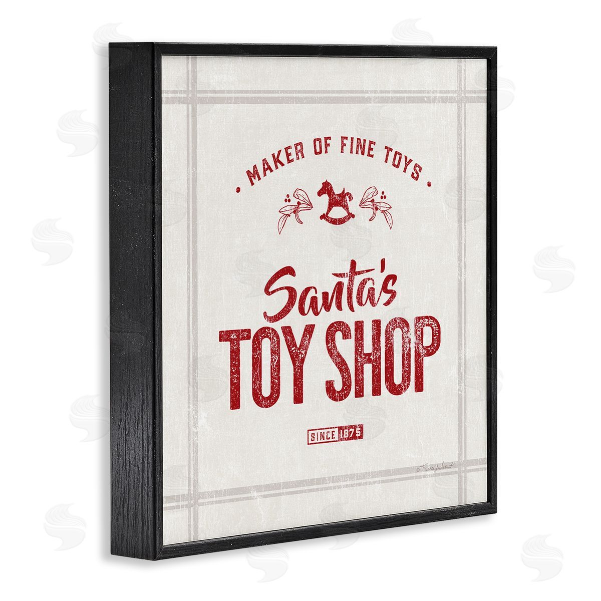 Kelley Talent Santa's Toy Shop Vintage Sign Black Framed Glicee Wall Art Print