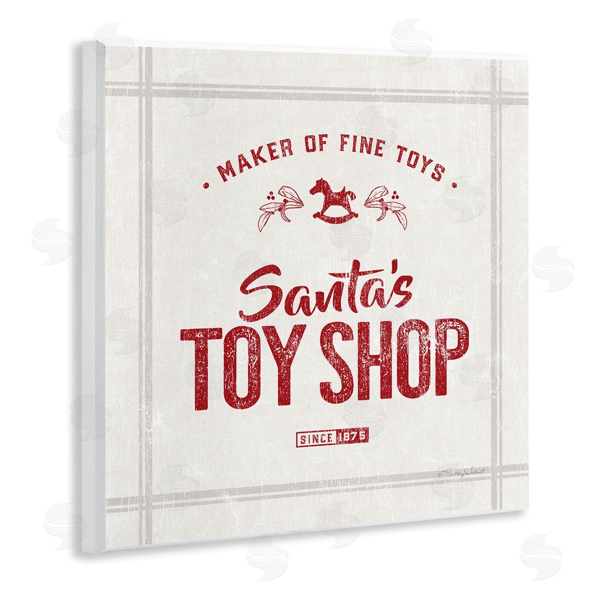 Kelley Talent Santa's Toy Shop Vintage Sign Wooden Wall Plaque Art Print
