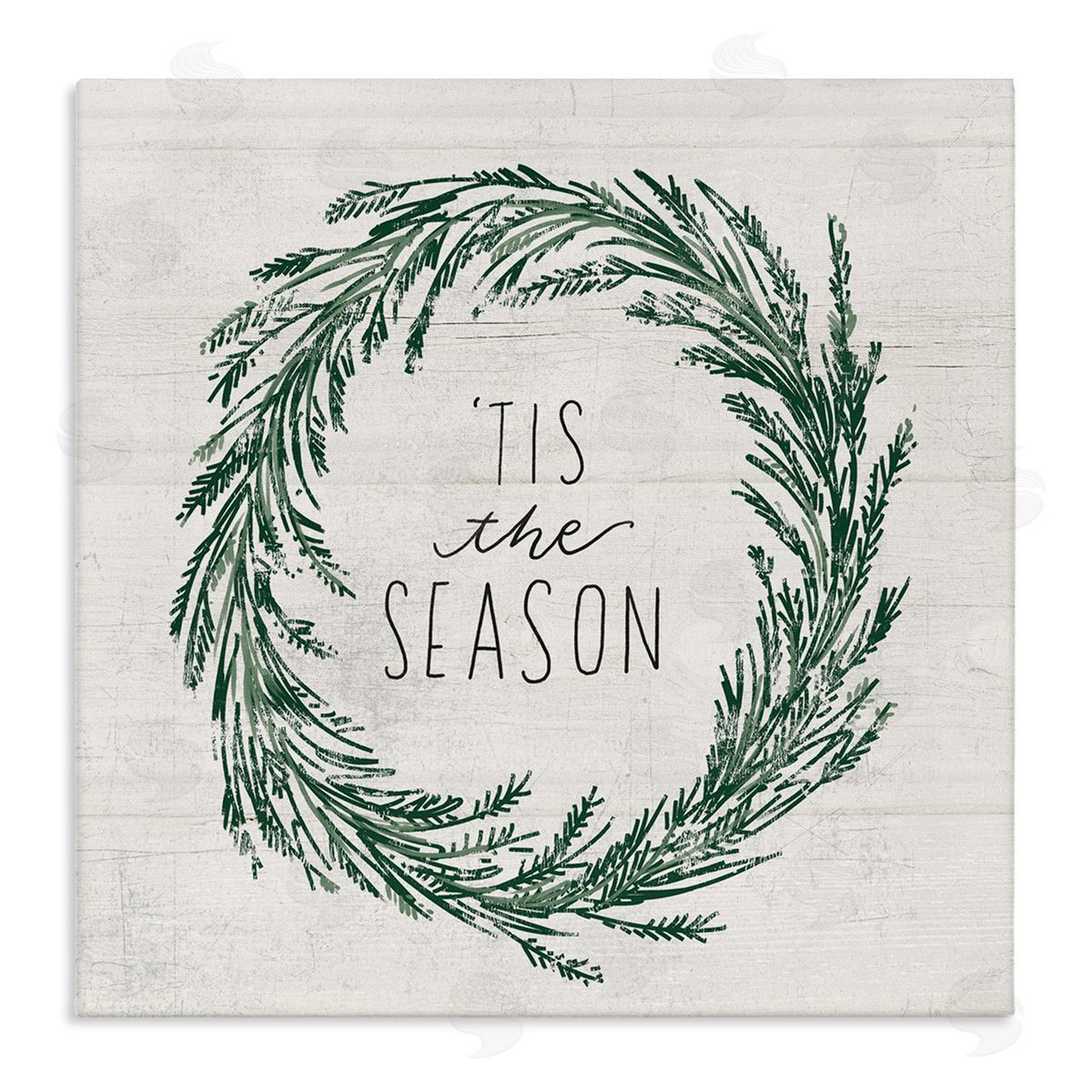 Loni Harris Tis The Season Holiday Wreath Stretched Canvas Wall Art Print