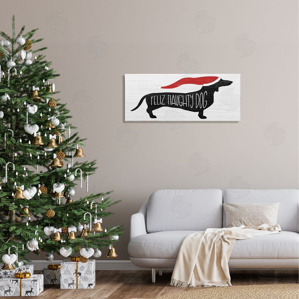 Stupell Studio Funny Feliz Naughty Dog Dachshund
