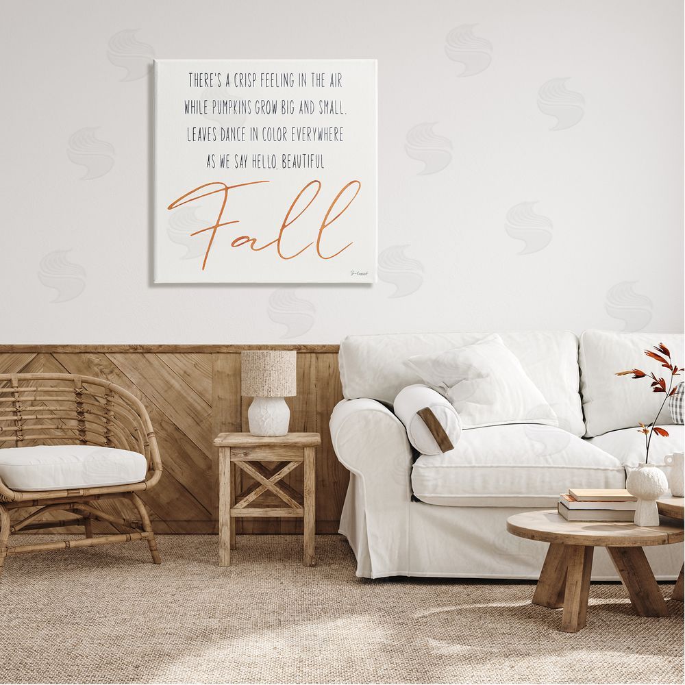 Soulspeak & Sawdust Hello Beautiful Fall Uplifting Rhyme Canvas Wall Art in Room