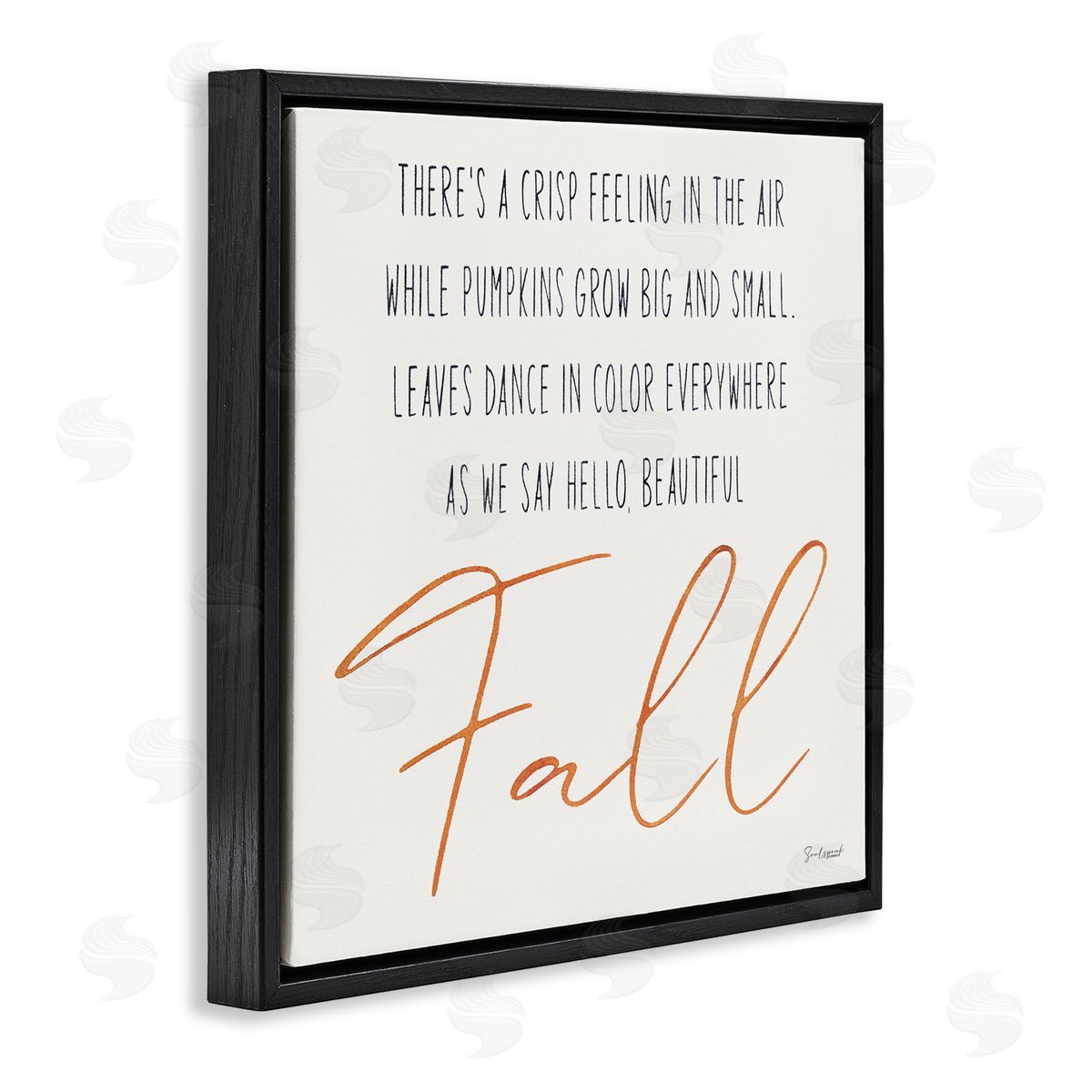 Soulspeak & Sawdust Hello Beautiful Fall Uplifting Rhyme Black Floating Frame Canvas Wall Art Print