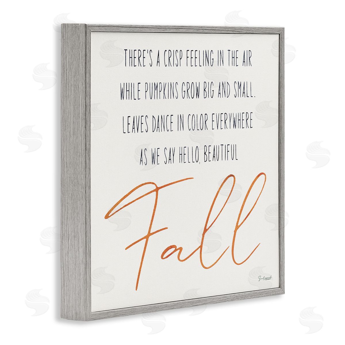 Soulspeak & Sawdust Hello Beautiful Fall Uplifting Rhyme Gray Framed Glicee Wall Art Print