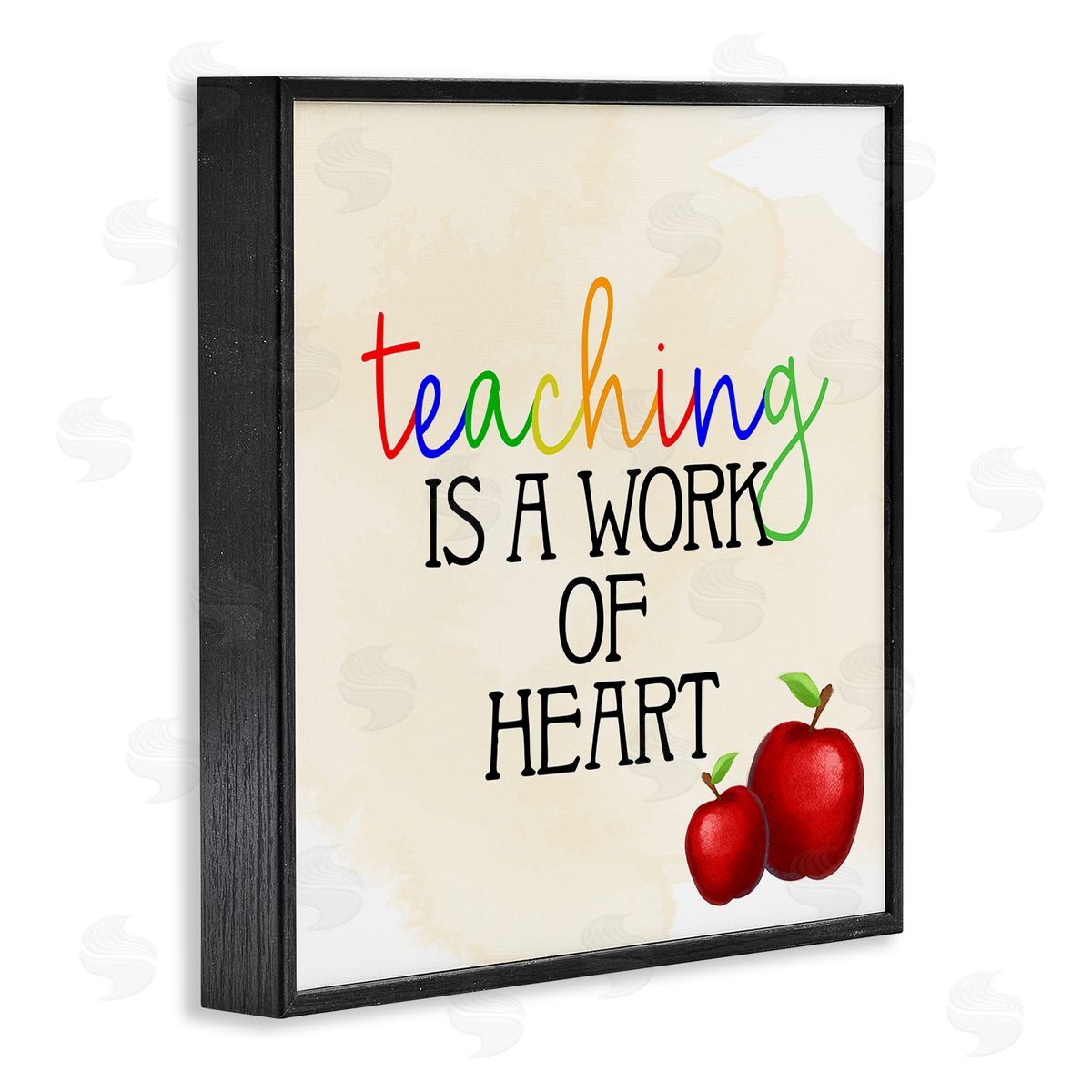 Kim Allen Teaching Is Work Of Heart Phrase Black Framed Glicee Wall Art Print