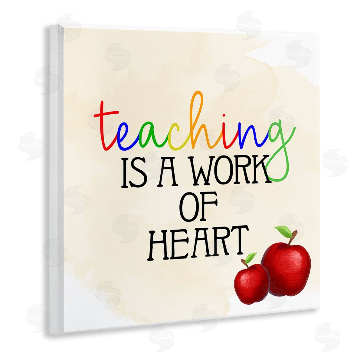 Kim Allen Teaching Is Work Of Heart Phrase Wooden Wall Plaque Art Print