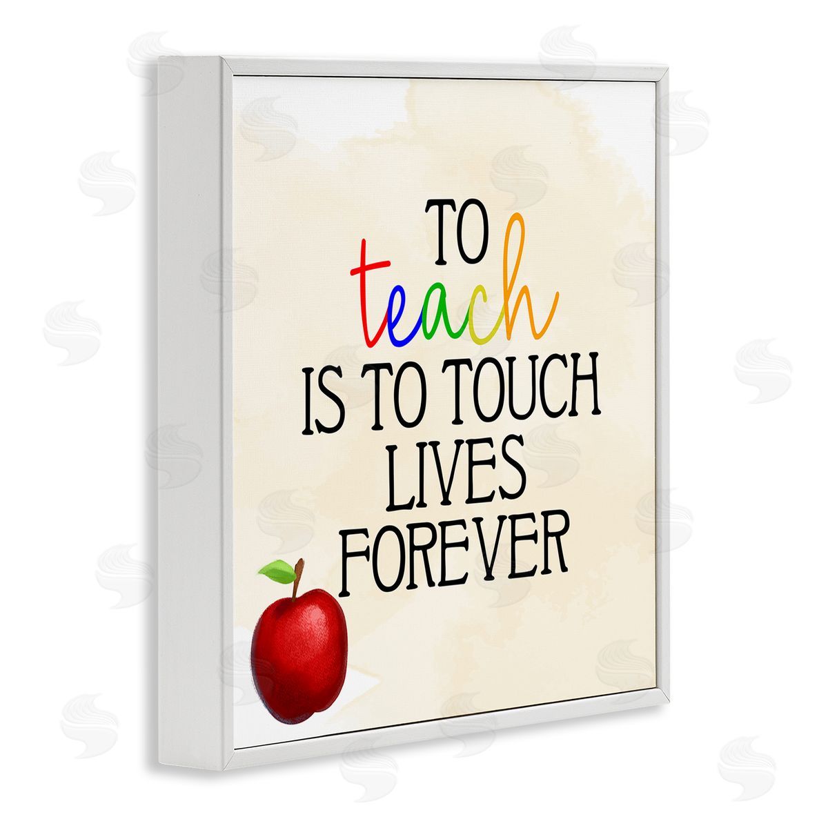 Kim Allen Teaching Is To Touch Lives Forever Phrase White Framed Glicee Wall Art Print