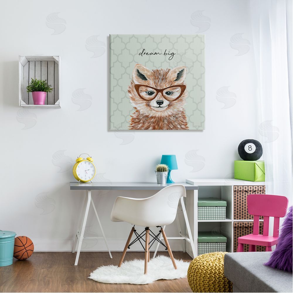 Cindy Jacobs Dream Big Happy Fox Patterned Canvas Wall Art in Room