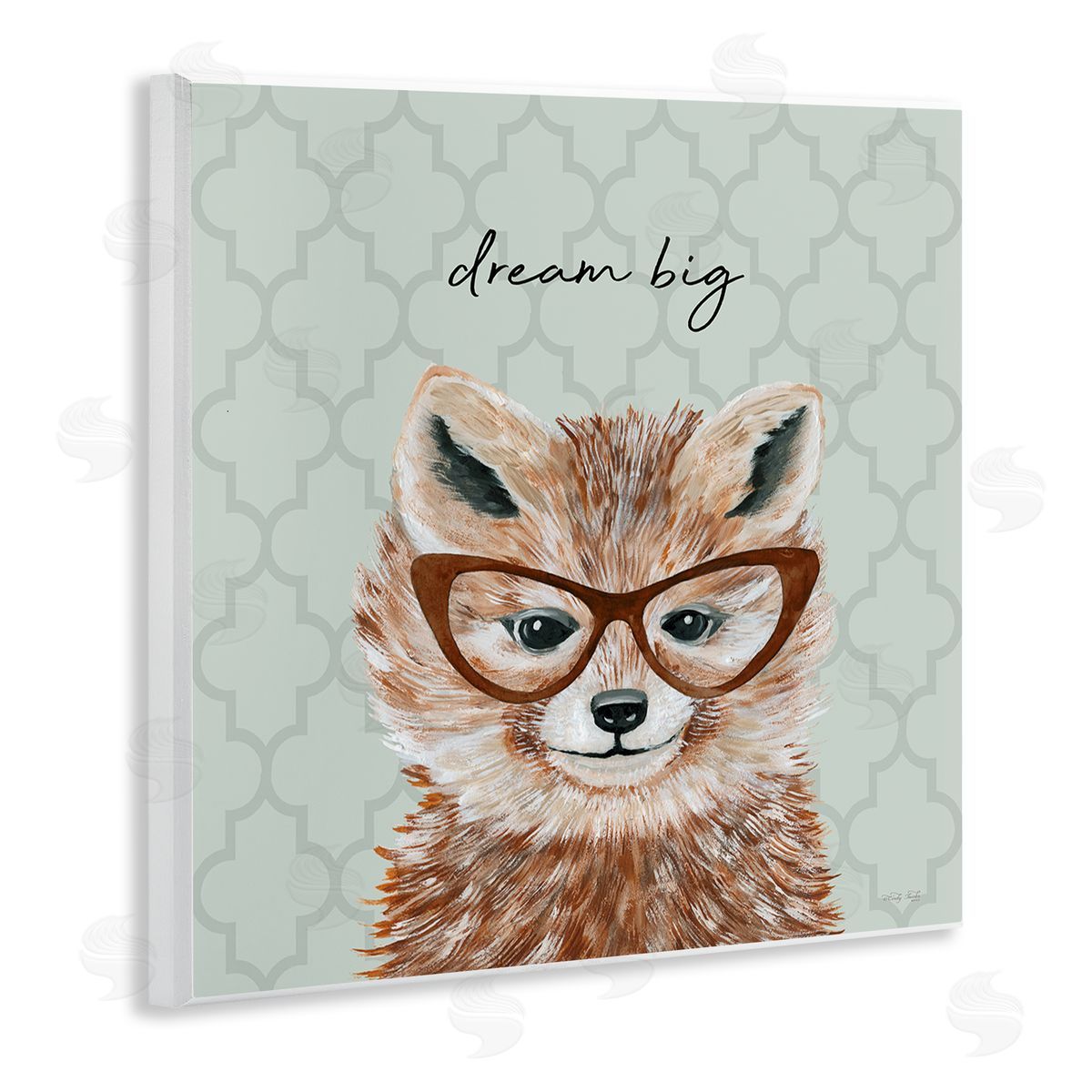 Cindy Jacobs Dream Big Happy Fox Patterned Wooden Wall Plaque Art Print