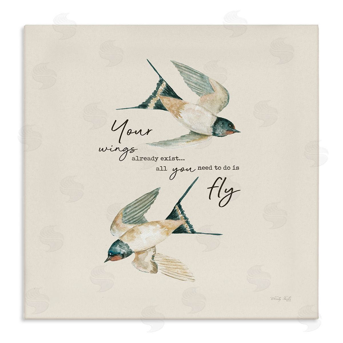 Cindy Jacobs Your Wings Already Exist Flying Birds Stretched Canvas Wall Art Print