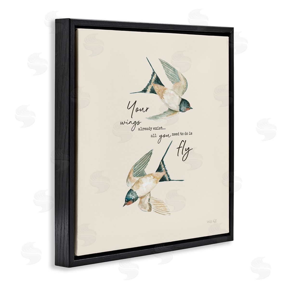 Cindy Jacobs Your Wings Already Exist Flying Birds Black Floating Frame Canvas Wall Art Print