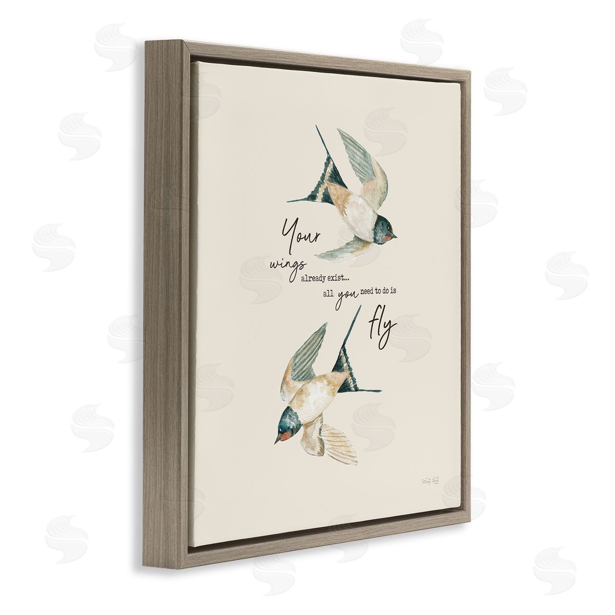 Cindy Jacobs Your Wings Already Exist Flying Birds Brown Floating Frame Canvas Wall Art Print