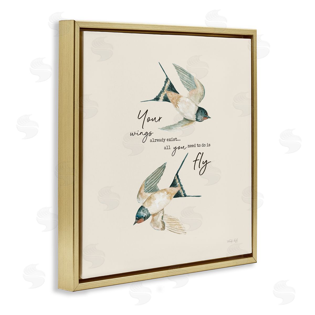 Cindy Jacobs Your Wings Already Exist Flying Birds Gold Floating Frame Canvas Wall Art Print