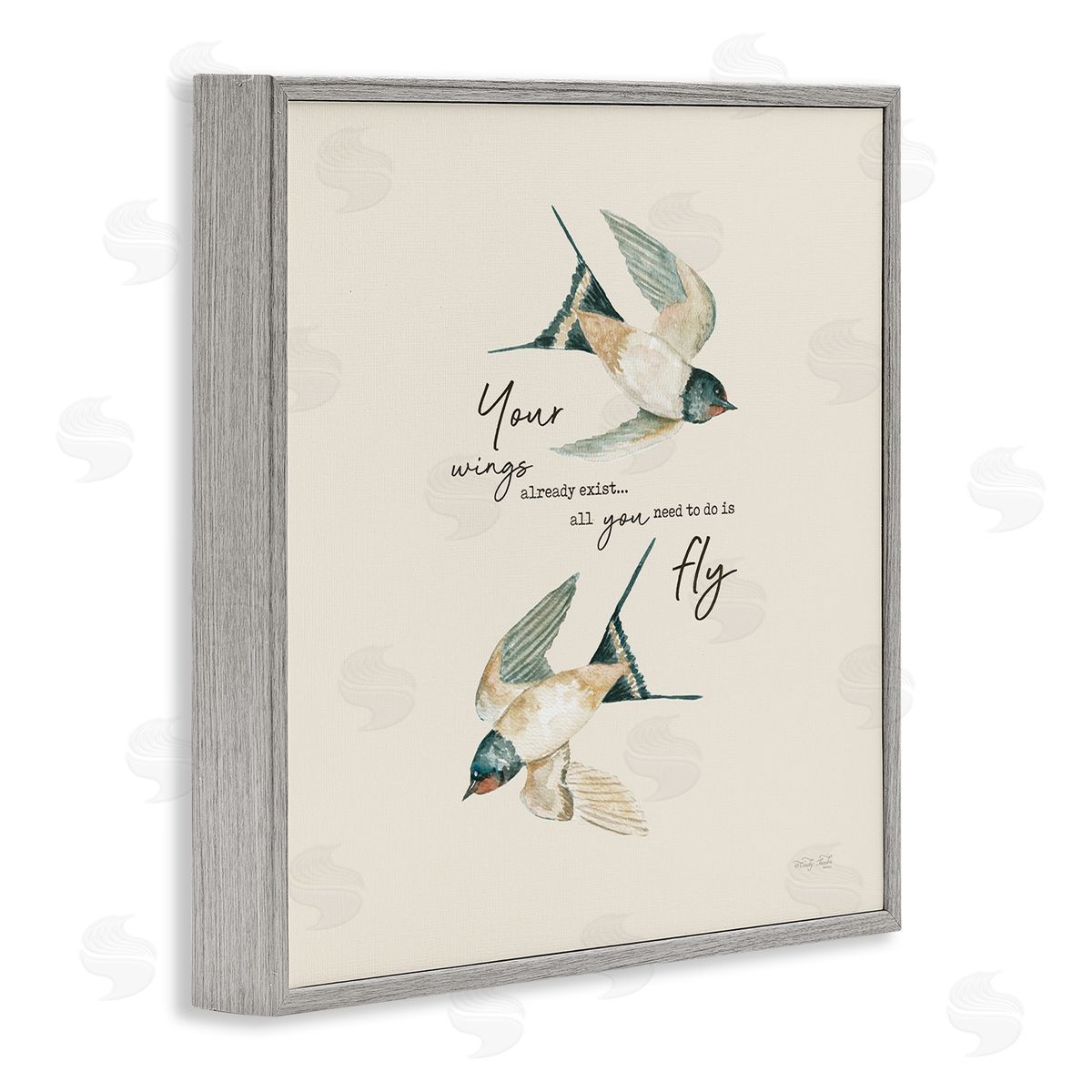 Cindy Jacobs Your Wings Already Exist Flying Birds Gray Framed Glicee Wall Art Print