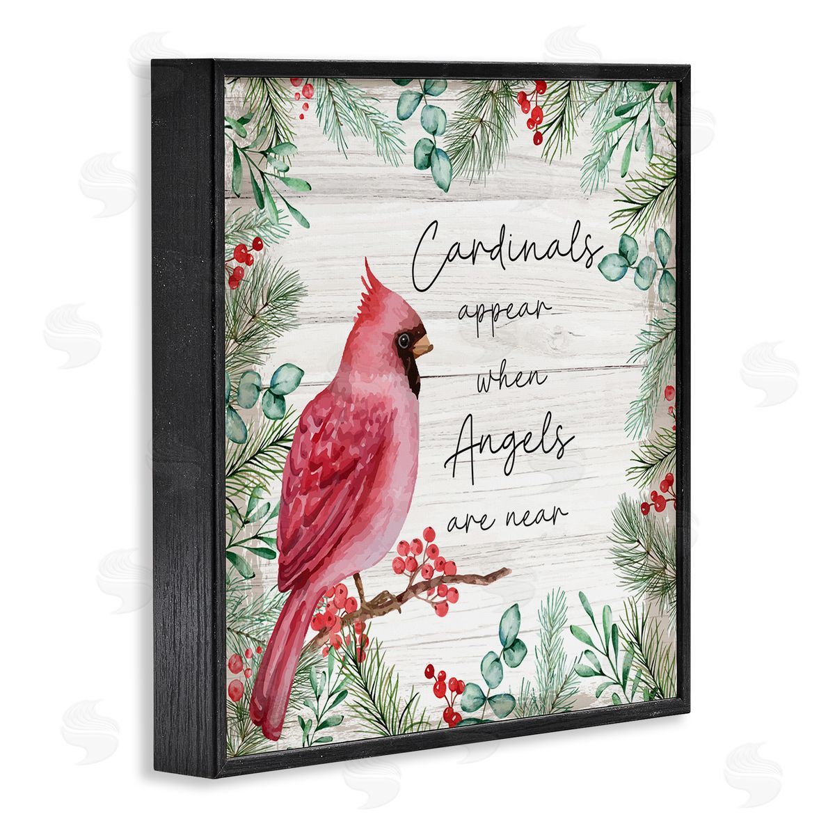 Nicole DeCamp Cardinals Appear When Angels Near Phrase Black Framed Glicee Wall Art Print