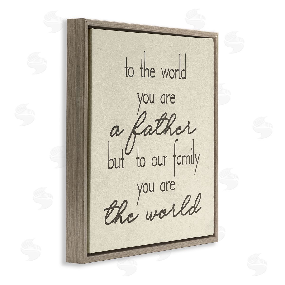 Stupell Studio You're The World Father Appreciation Brown Floating Frame Canvas Wall Art Print