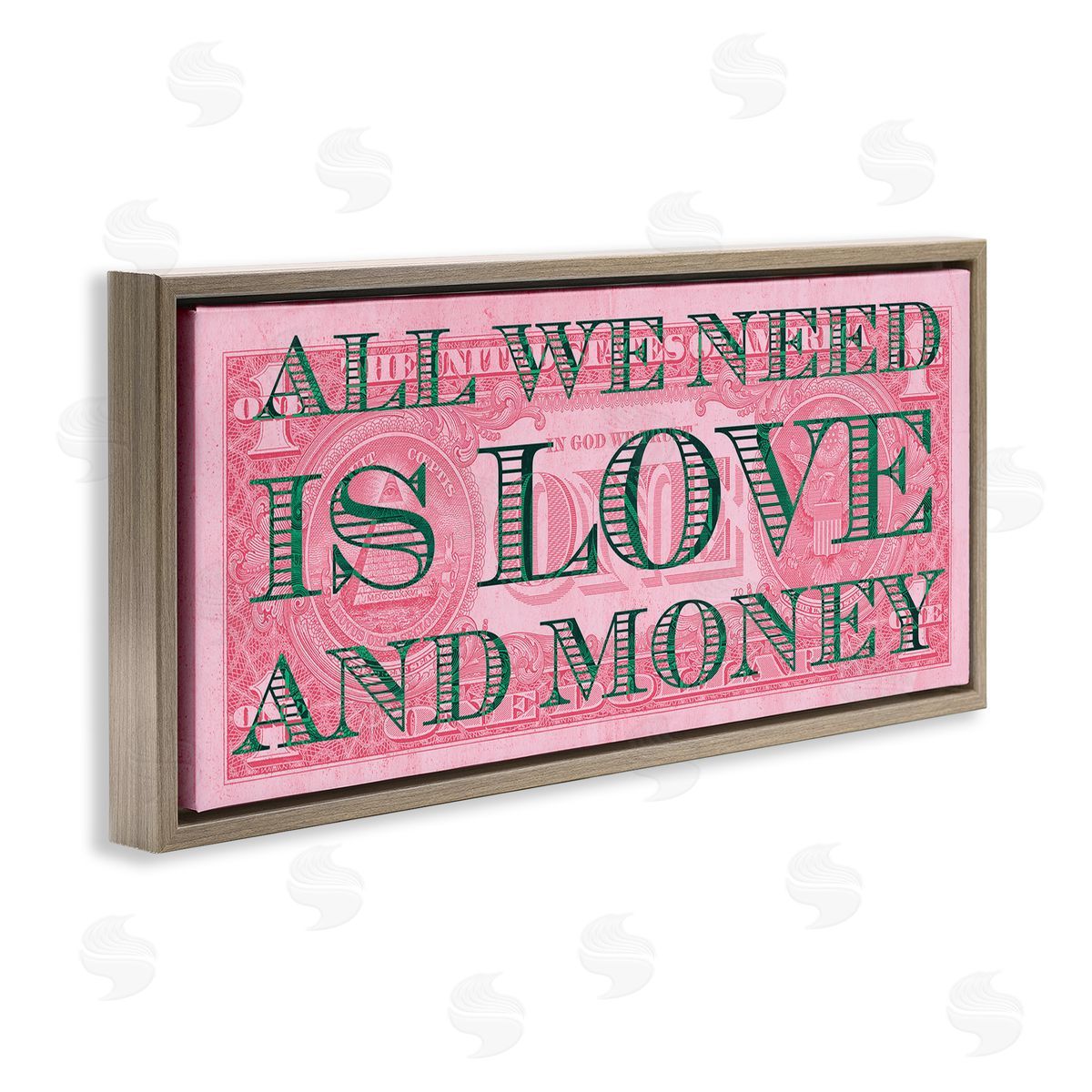 Stupell Studio All We Need Love & Money Pink Dollar