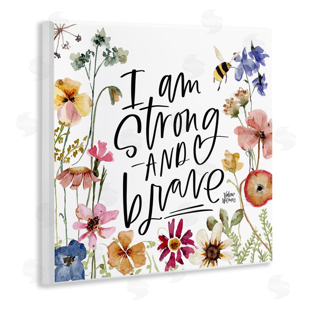I Am Strong & Brave Inspirational Wood Plaque Wall Art, Home Decor by Valerie Weiners
