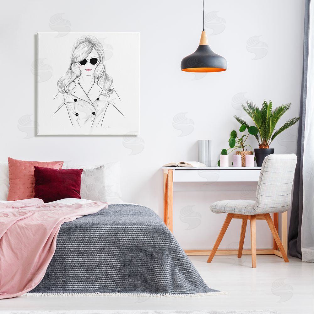Siya Liu Fashionable Woman Sunglasses Glam Canvas Wall Art in Room