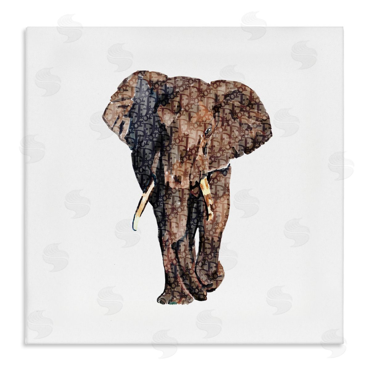 Amelia Noyes Glam Symbol Wildlife Elephant Stretched Canvas Wall Art Print