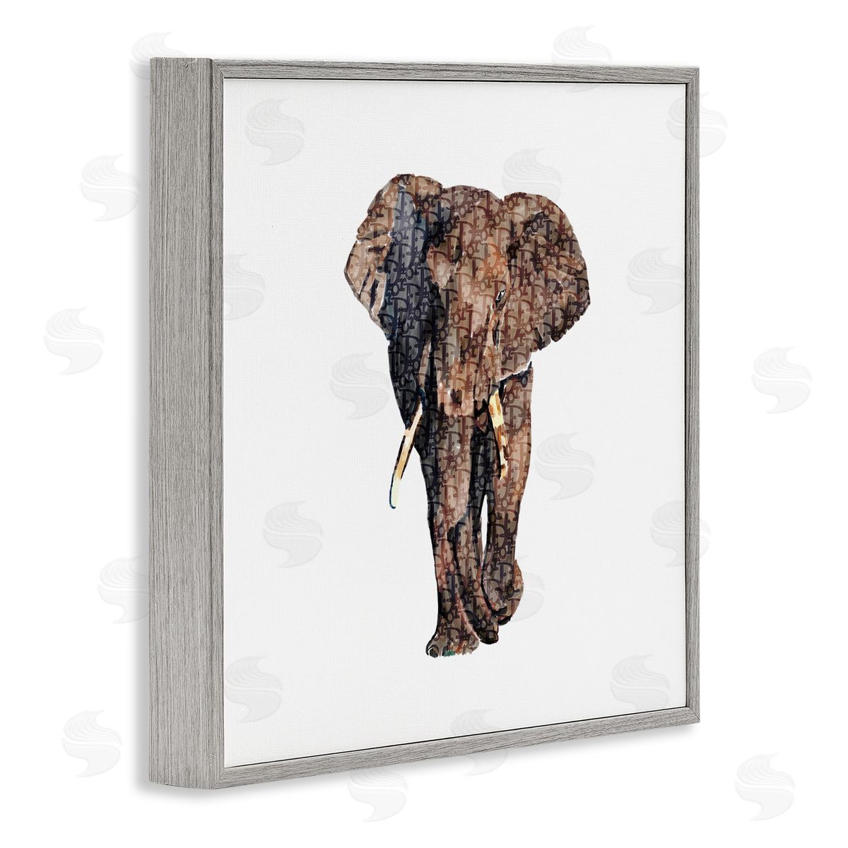 Amelia Noyes Glam Symbol Wildlife Elephant Gray Framed Glicee Wall Art Print