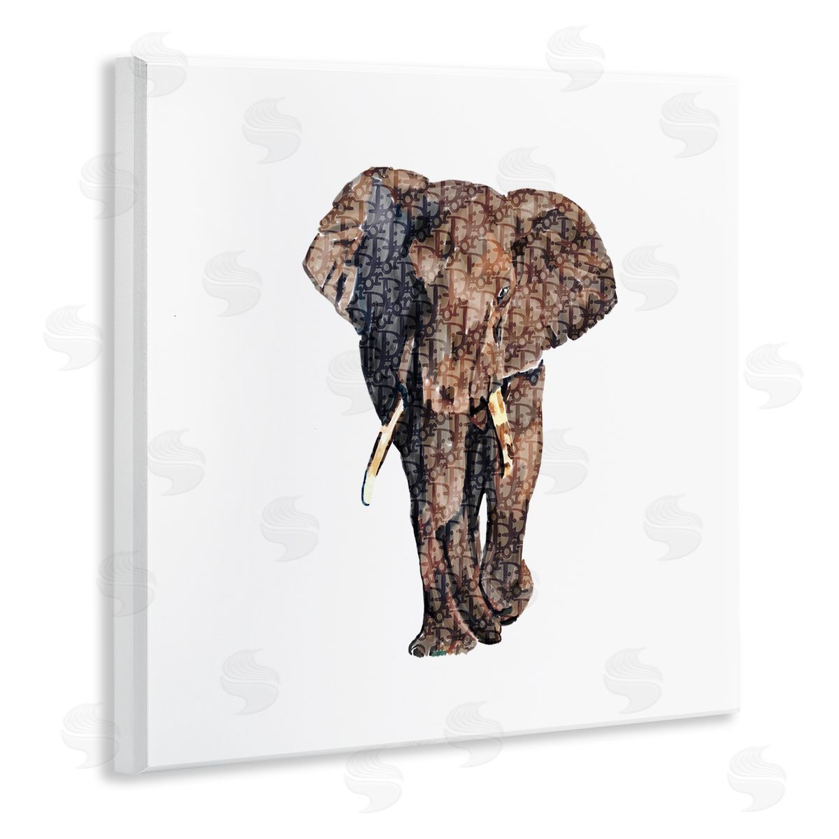 Amelia Noyes Glam Symbol Wildlife Elephant Wooden Wall Plaque Art Print