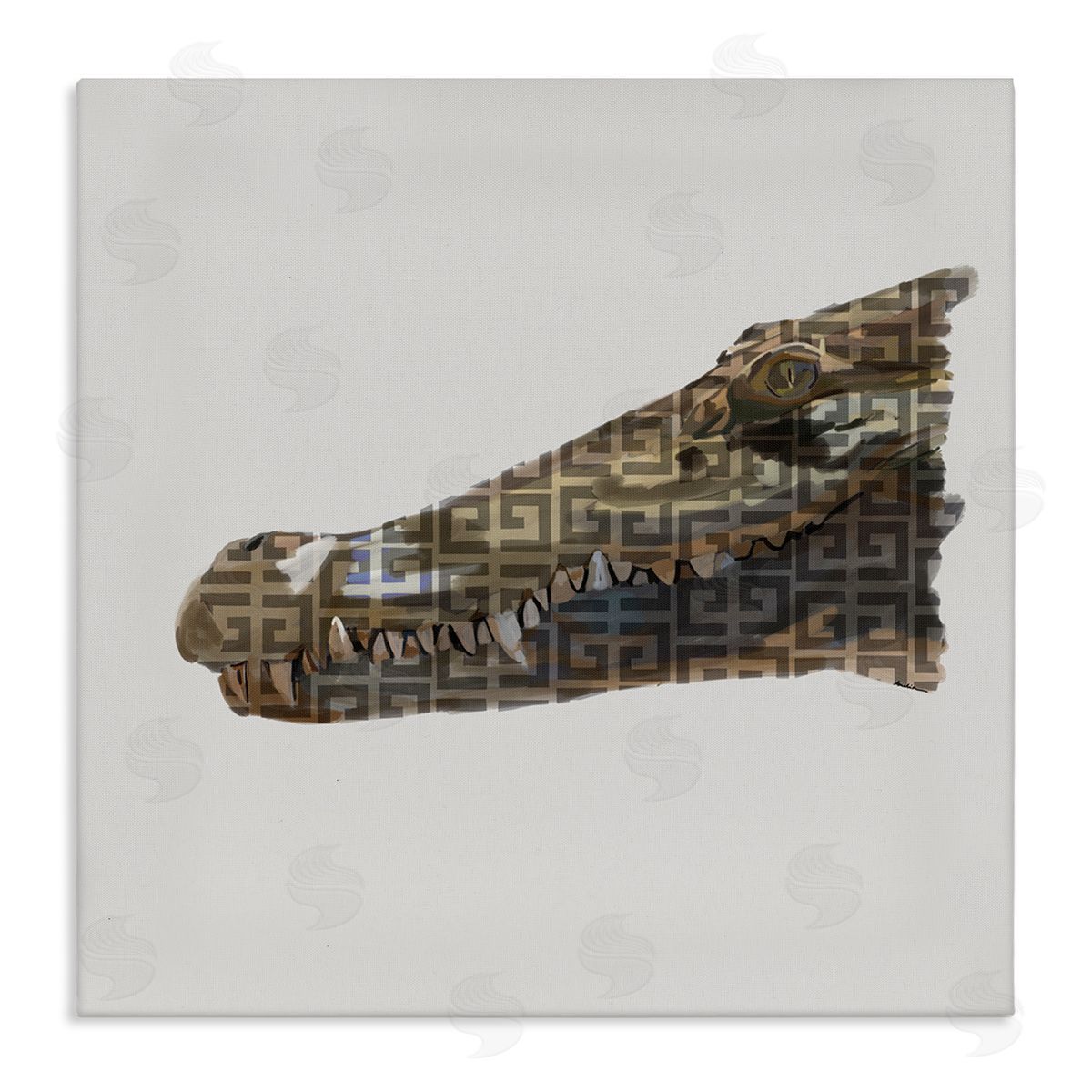 Amelia Noyes Fashion Brand Crocodile Glam Stretched Canvas Wall Art Print