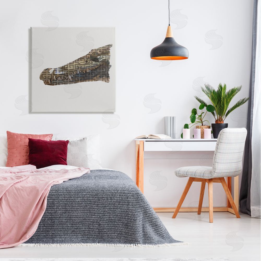 Amelia Noyes Fashion Brand Crocodile Glam Canvas Wall Art in Room