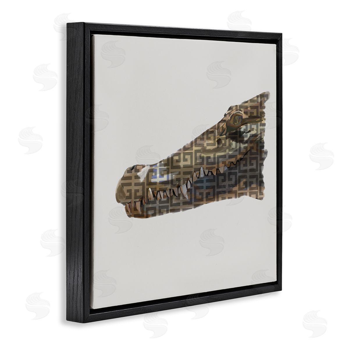 Amelia Noyes Fashion Brand Crocodile Glam Black Floating Frame Canvas Wall Art Print