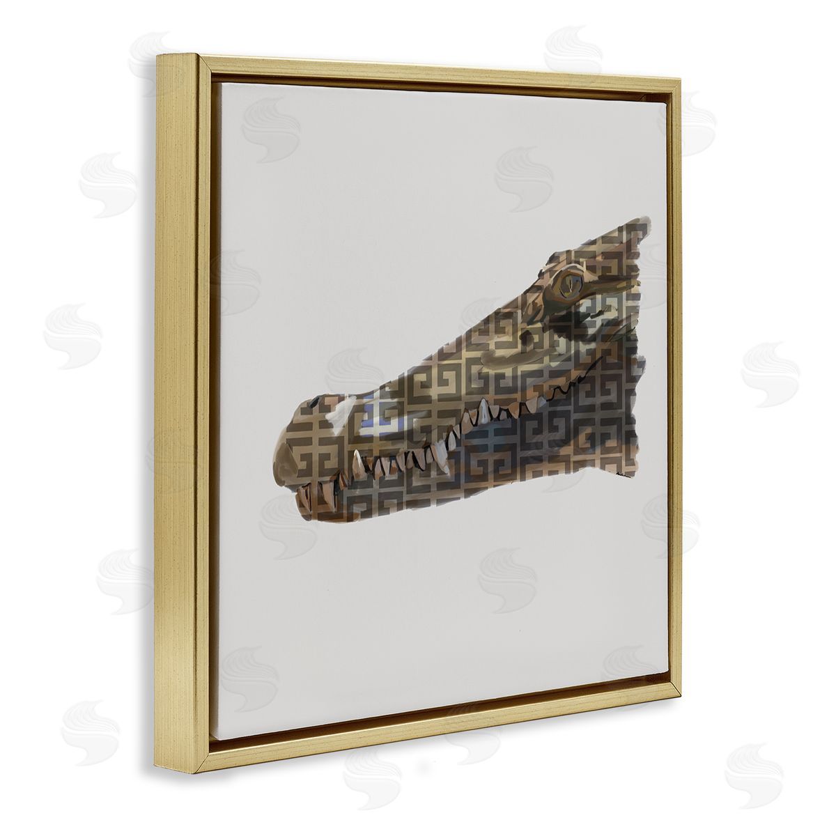 Amelia Noyes Fashion Brand Crocodile Glam Gold Floating Frame Canvas Wall Art Print