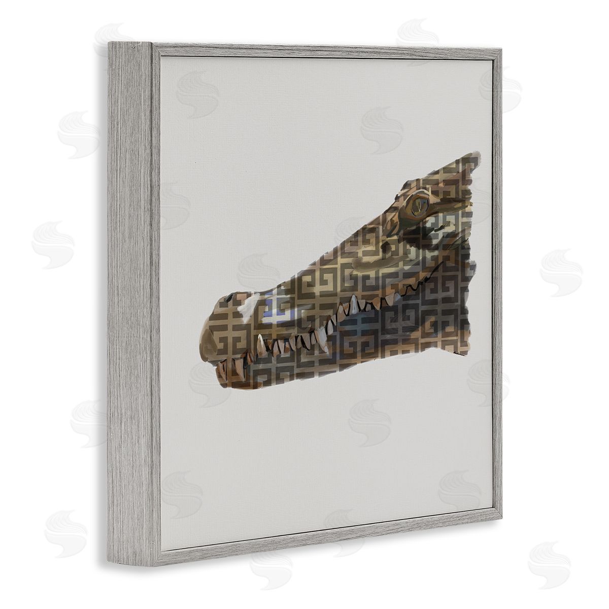 Amelia Noyes Fashion Brand Crocodile Glam Gray Framed Glicee Wall Art Print