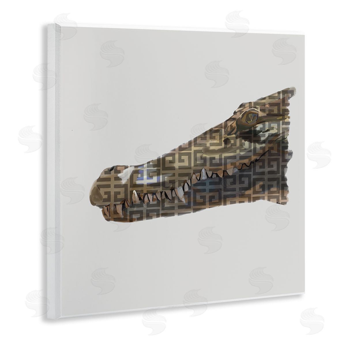 Amelia Noyes Fashion Brand Crocodile Glam Wooden Wall Plaque Art Print