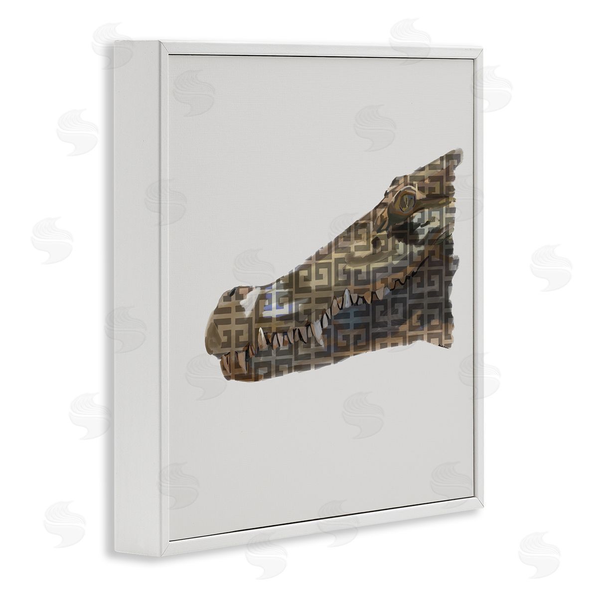 Amelia Noyes Fashion Brand Crocodile Glam White Framed Glicee Wall Art Print