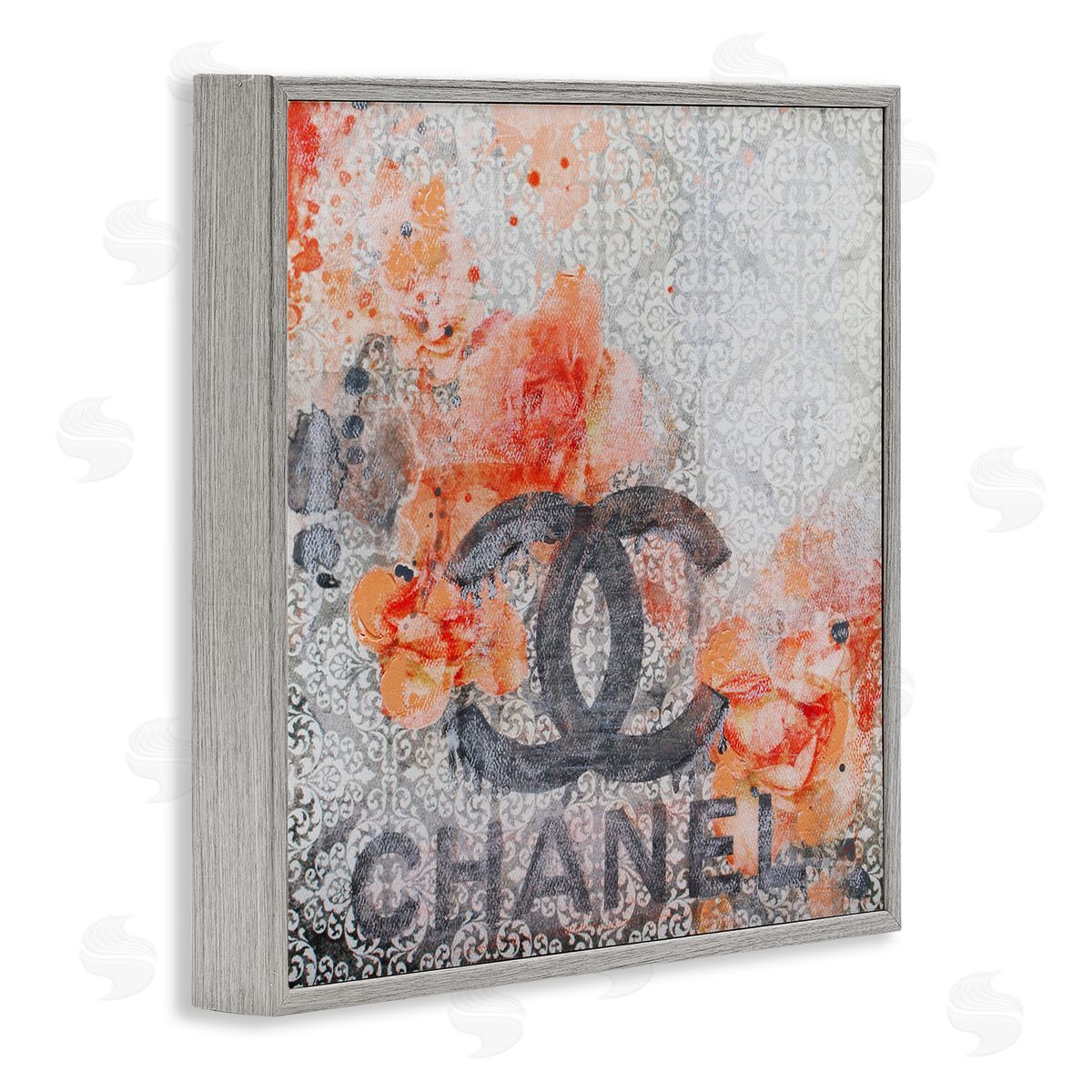 Irena Orlov Patterned Floral Fashion Brand Collage Gray Framed Glicee Wall Art Print