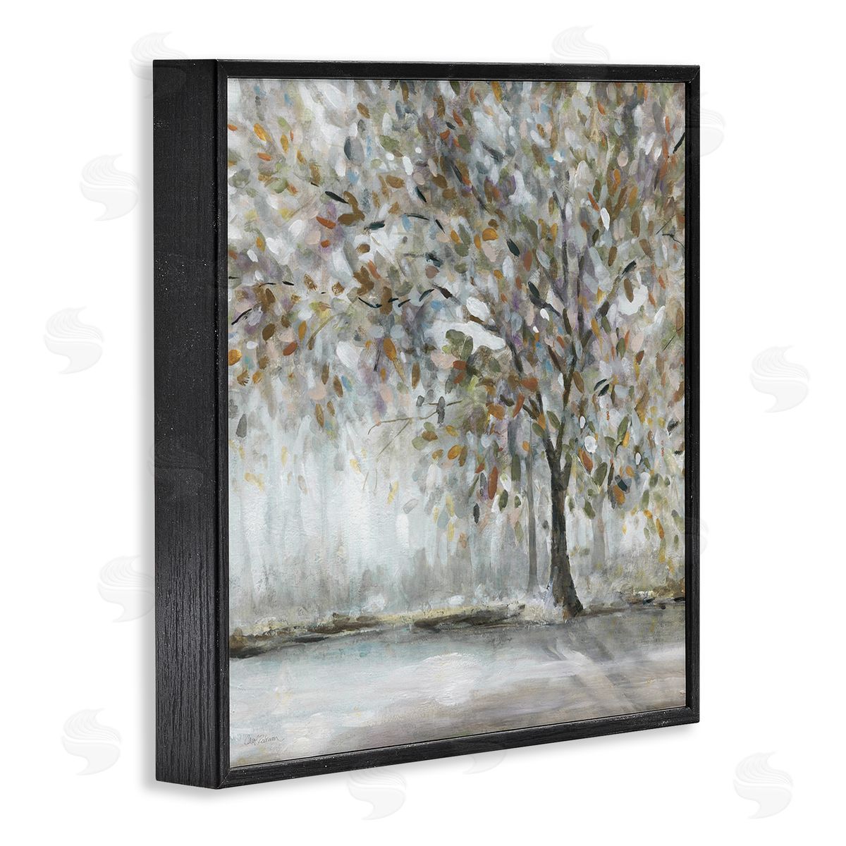 Woodland Nature Tree Painting Black Frame Print Wall Art, Home Decor by Carol Robinson