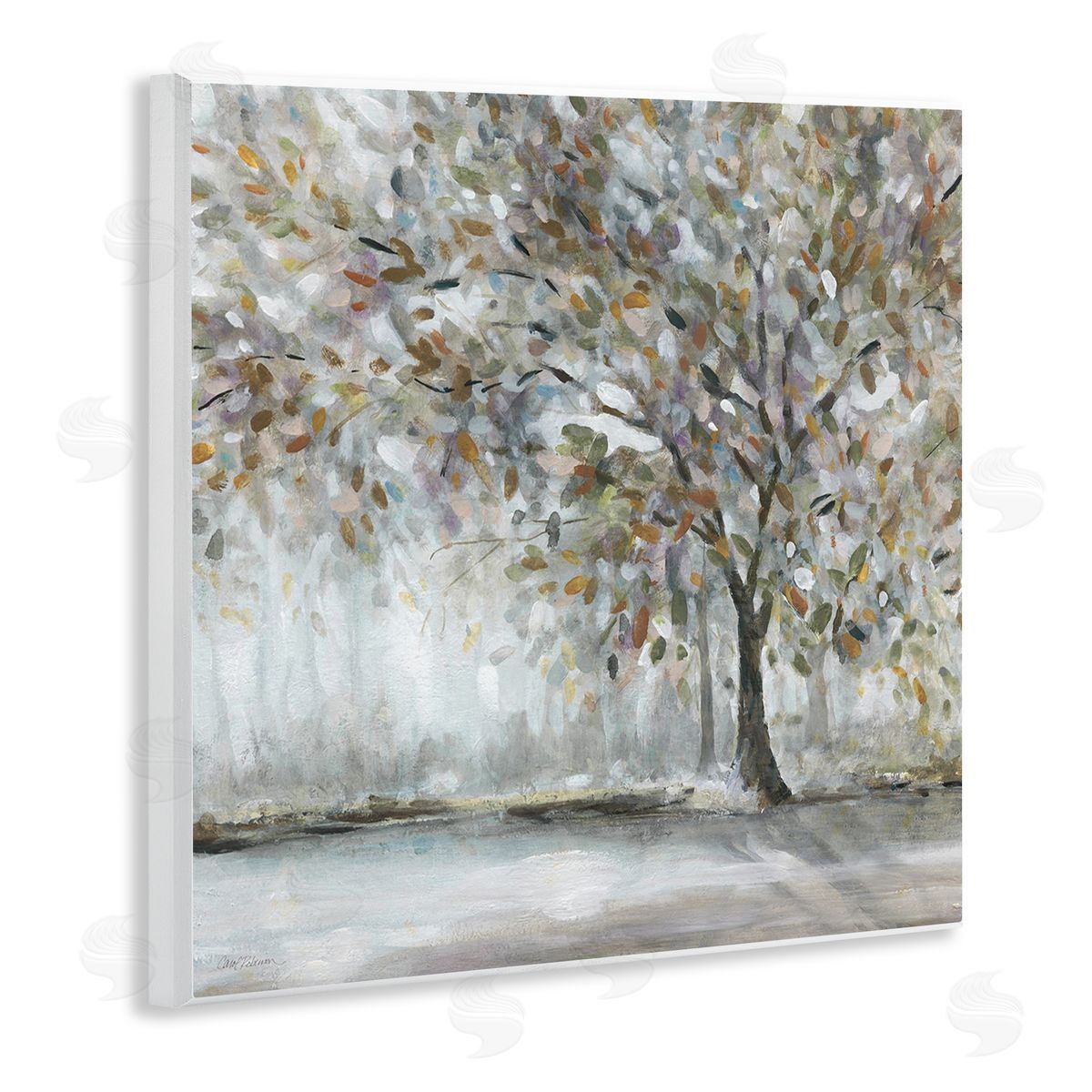 Woodland Nature Tree Painting Wood Plaque Wall Art, Home Decor by Carol Robinson
