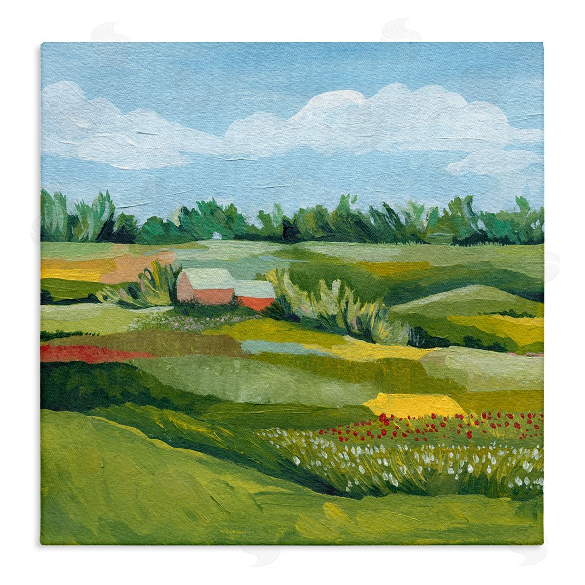 Grace Popp Vast Meadow Countryside Farmland Stretched Canvas Wall Art Print