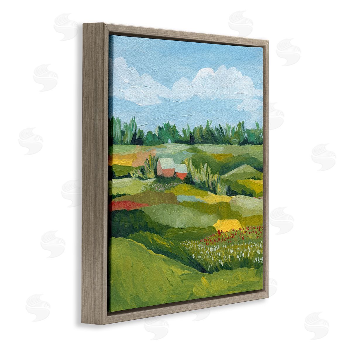 Grace Popp Vast Meadow Countryside Farmland Brown Floating Frame Canvas Wall Art Print