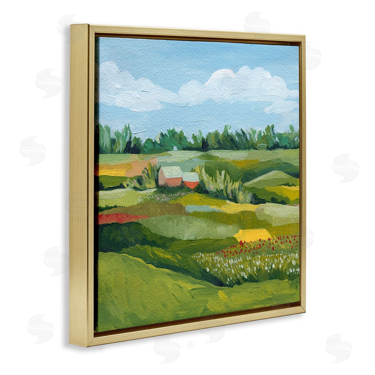 Grace Popp Vast Meadow Countryside Farmland Gold Floating Frame Canvas Wall Art Print