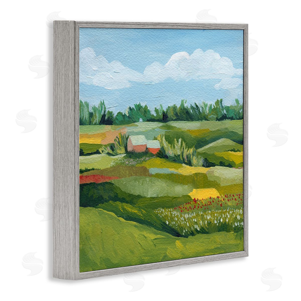 Grace Popp Vast Meadow Countryside Farmland Gray Framed Glicee Wall Art Print