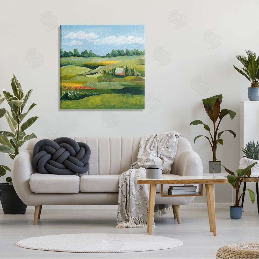 Grace Popp Peaceful Farmland Fields Greenery Canvas Wall Art in Room
