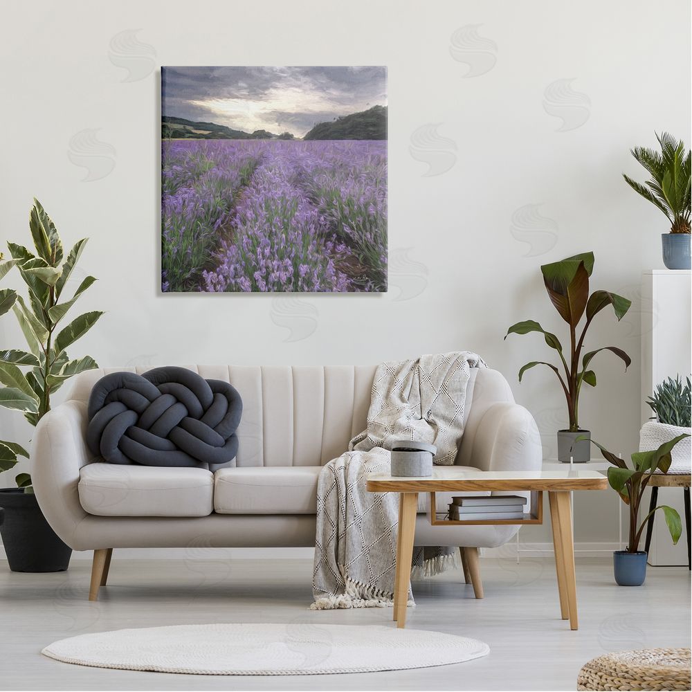 Martin Podt Lavender Fields Sunlit Clouds Canvas Wall Art in Room