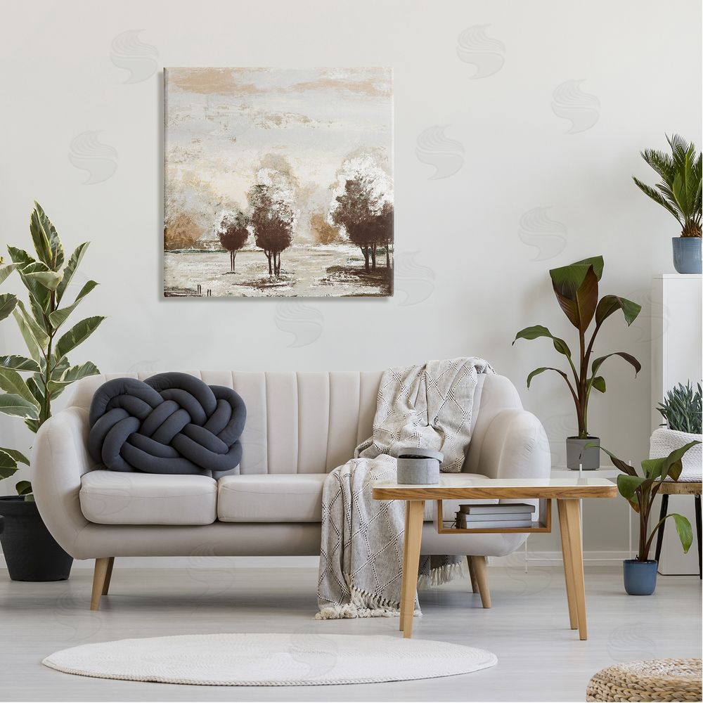 Michael Marcon Distressed Nature Tree Collage Canvas Wall Art in Room