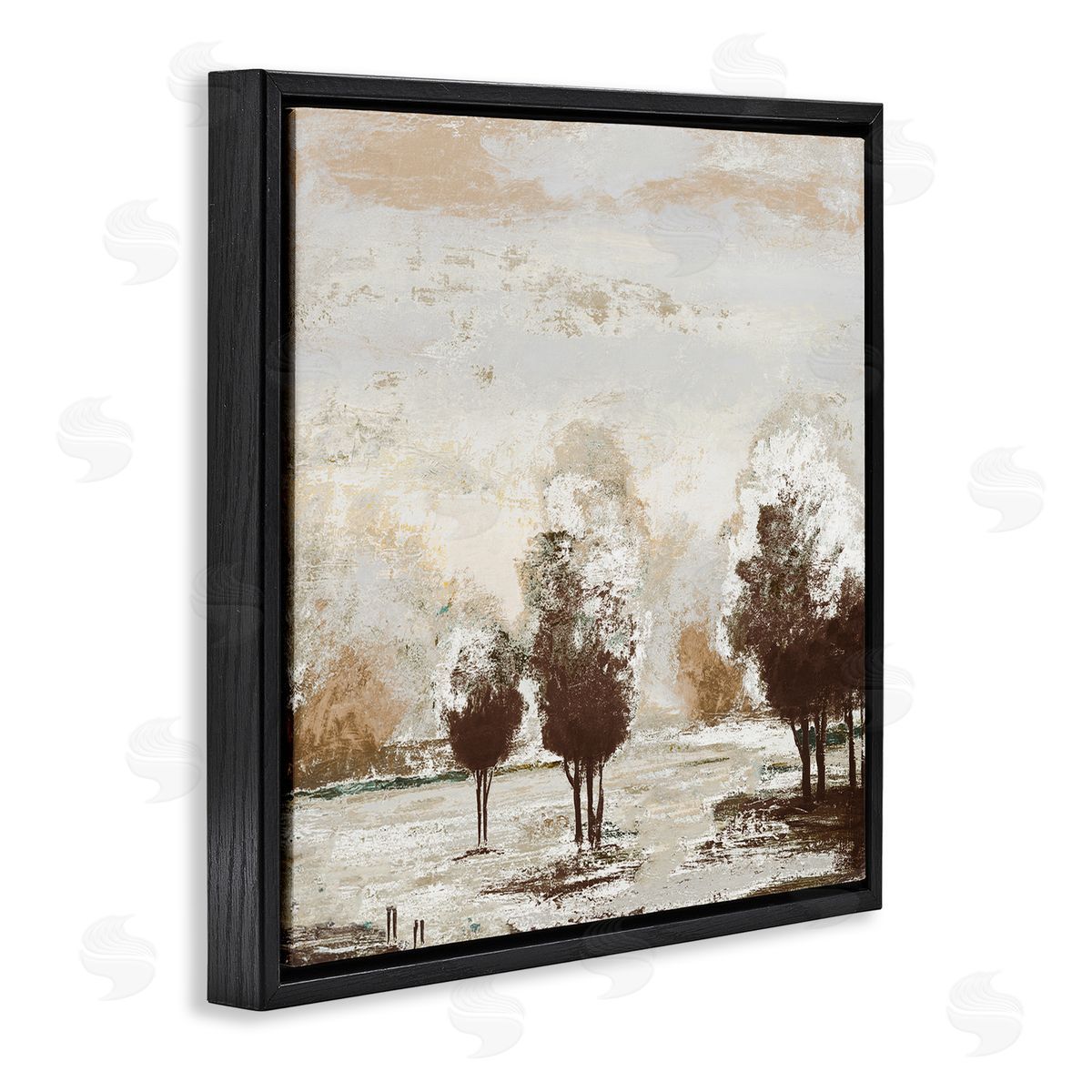 Michael Marcon Distressed Nature Tree Collage Black Floating Frame Canvas Wall Art Print