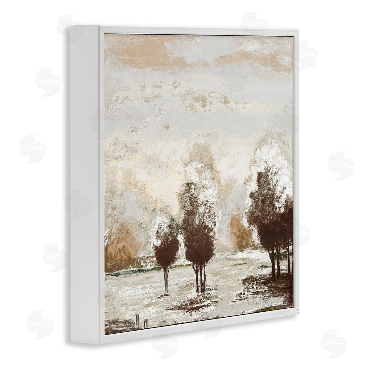 Michael Marcon Distressed Nature Tree Collage White Framed Glicee Wall Art Print