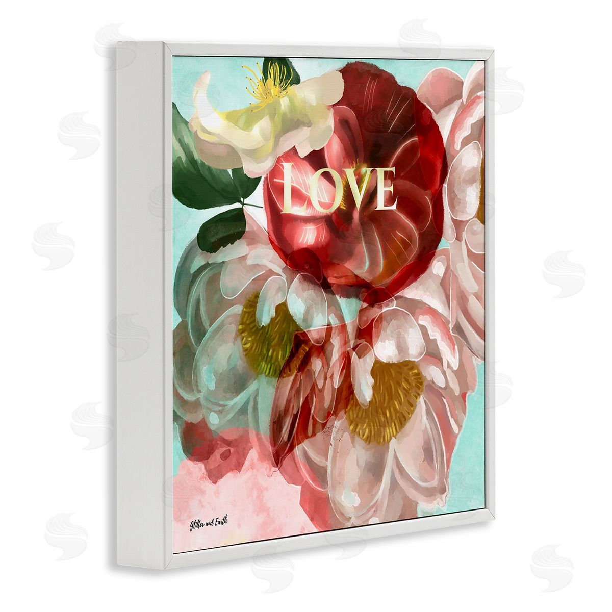 Jacqueline Wild Love Romantic Blooming Peonies White Framed Glicee Wall Art Print