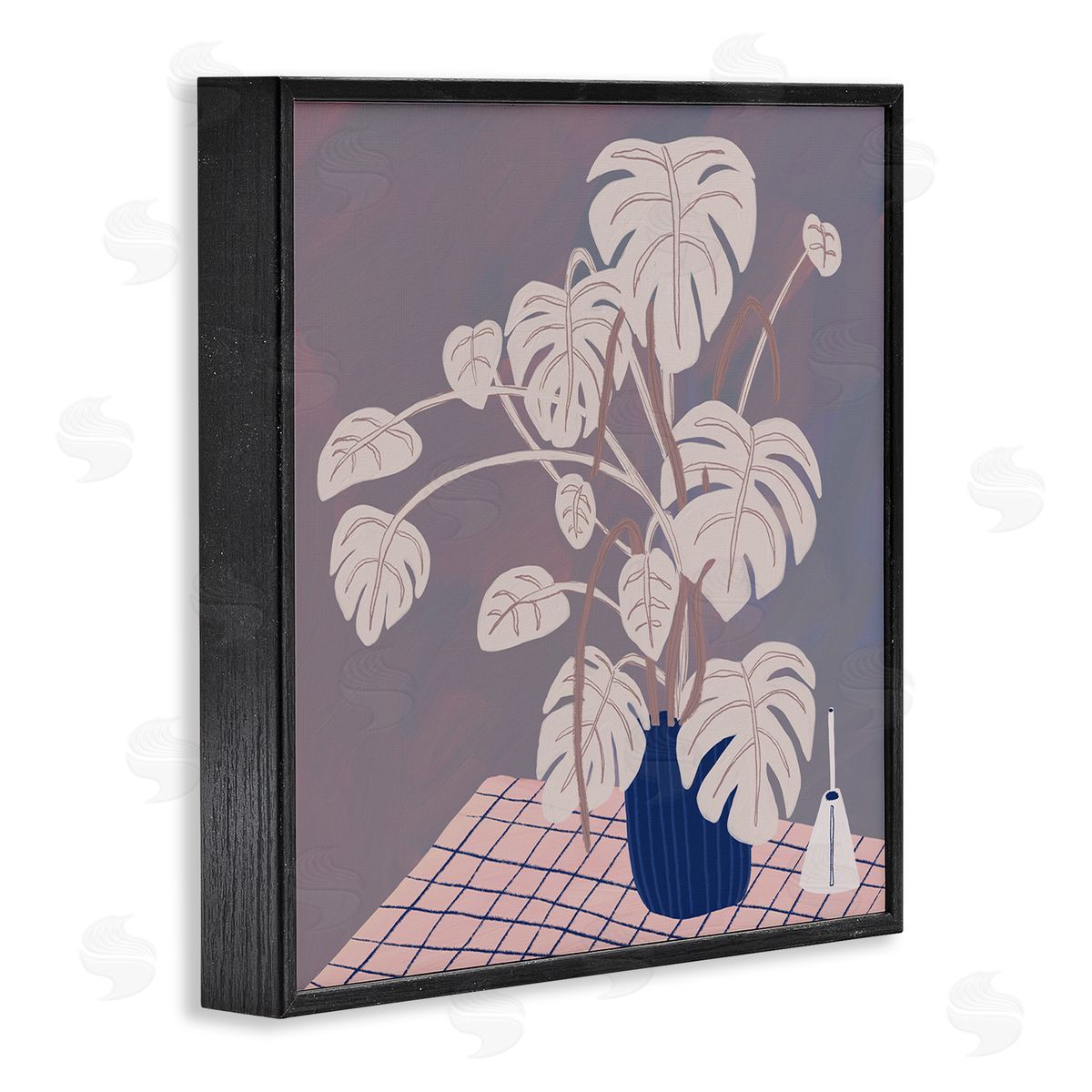Birgit Maria Kiennast Casual Monstera Patterned Leaves Black Framed Glicee Wall Art Print
