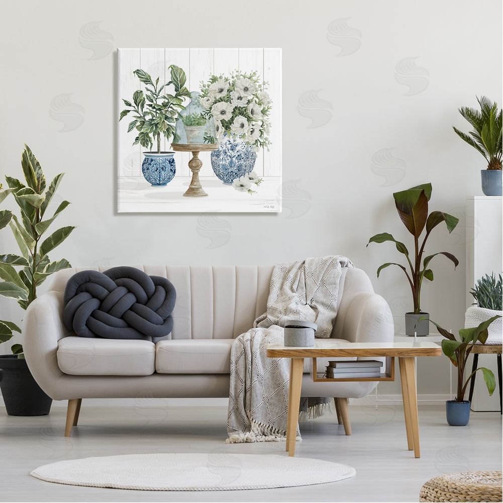 Cindy Jacobs Farmhouse Blooms Anemone Flowers Canvas Wall Art in Room