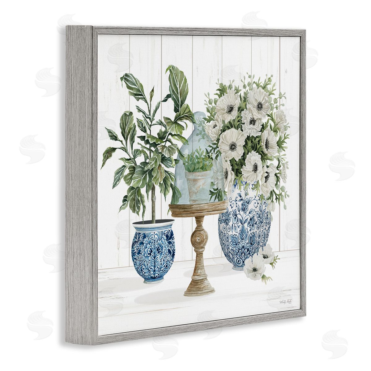 Cindy Jacobs Farmhouse Blooms Anemone Flowers Gray Framed Glicee Wall Art Print