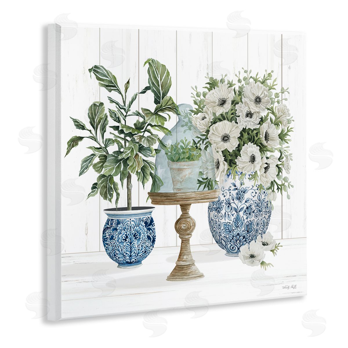 Cindy Jacobs Farmhouse Blooms Anemone Flowers Wooden Wall Plaque Art Print