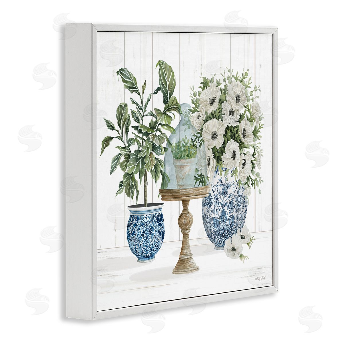 Cindy Jacobs Farmhouse Blooms Anemone Flowers White Framed Glicee Wall Art Print